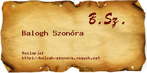Balogh Szonóra névjegykártya